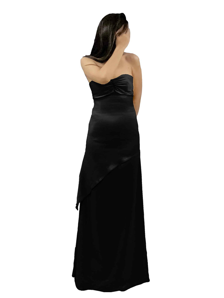 Black Sweetheart Mermaid Long Satin Bridesmaid Dresses