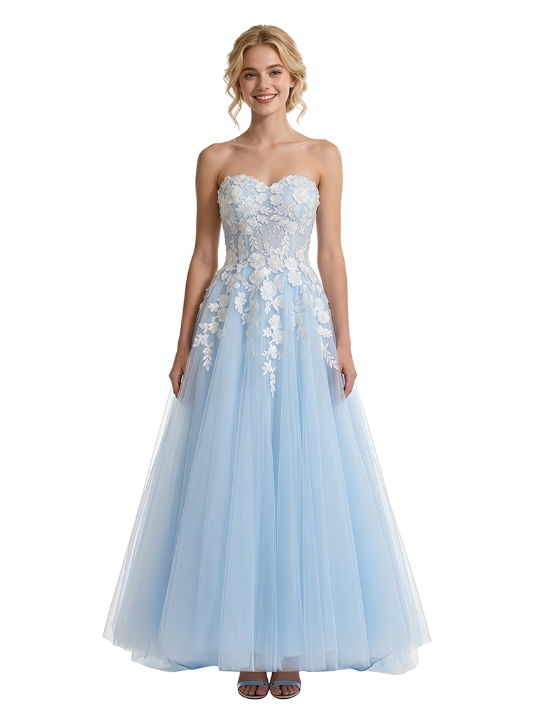 ChicSew Elegant Tulle Lace Ruffles Off The Shoulder Ball Gown Prom Dress