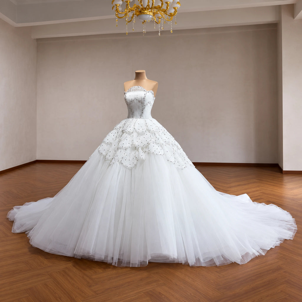 ChicSew Luxurious Strapless Beaded Wedding Dress