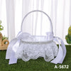 Small Wedding  Flower Basket Lace Bow Knot Bridal Flower Girl Flower Basket, HL-5672