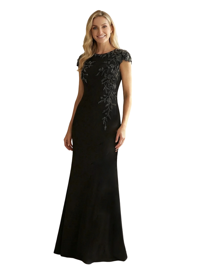 ChicSew Cap Sleeve Beaded Lace Applique Mermaid Evening Gown Mother Of The Bride Dress