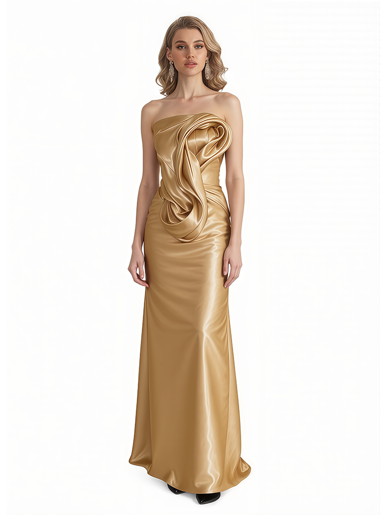 Sexy Sweetheart Silky Satin Mermaid Long Formal Evening Dresses For Women
