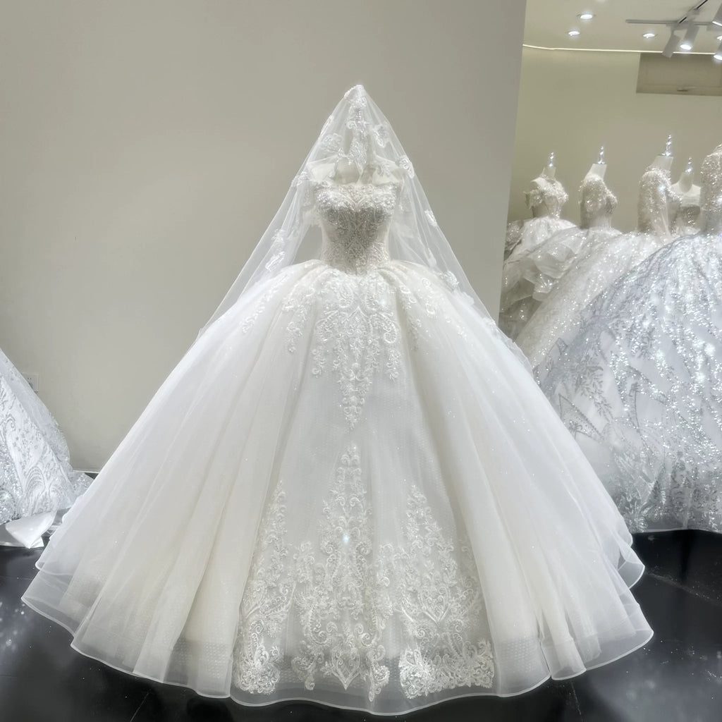 ChicSew Lace Appliques Ball Gown Wedding Dress