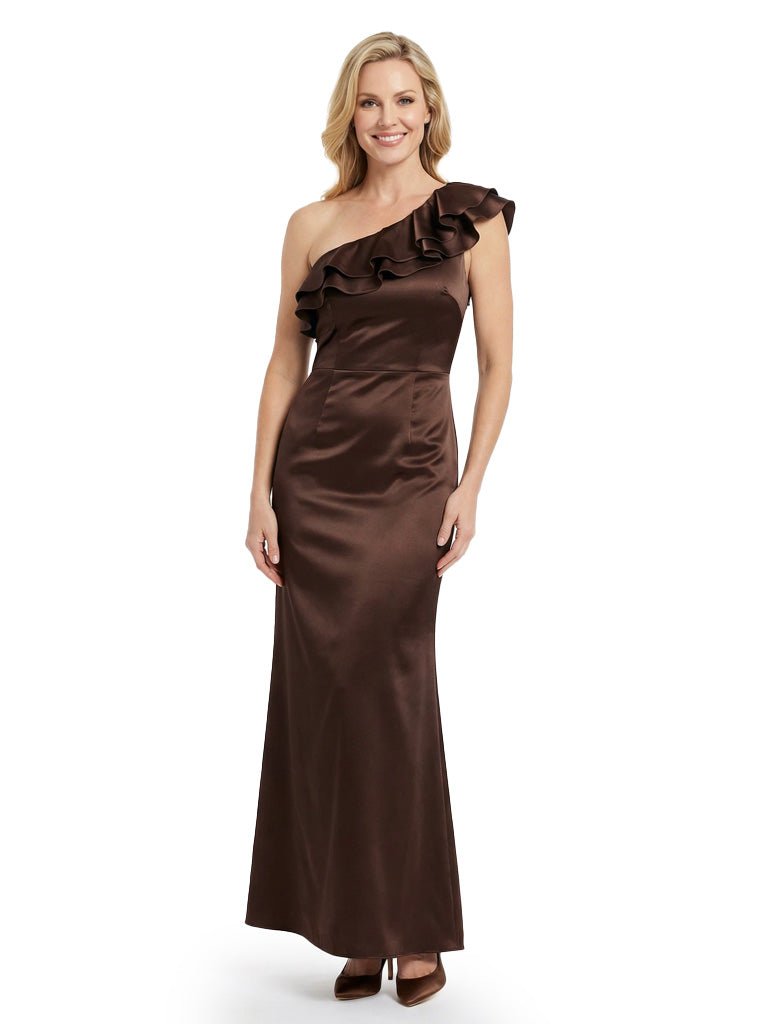 Beautiful One Shoulder Satin Ruffles Mermaid Mother Of The Bride Dresses