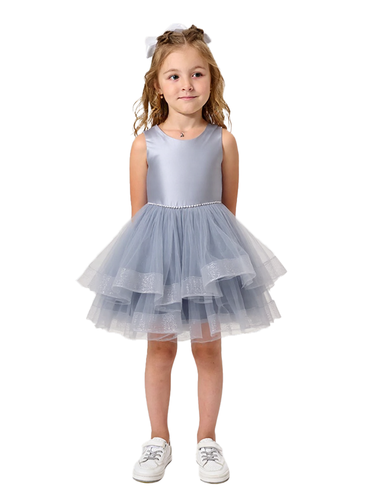 Beautiful Round Neck Sleeveless Flower Girl Dress A-Line Satin Tulle Gown For Weddings Special Occasions