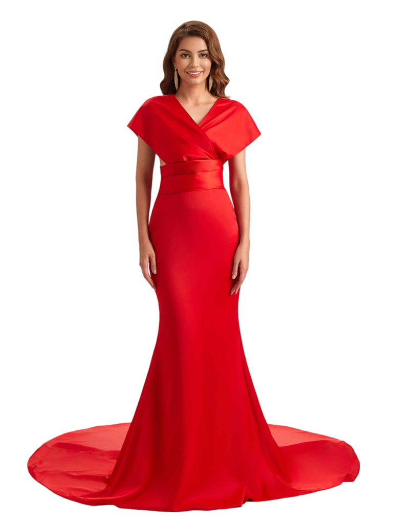 Elegant Soft Satin Convertible Mermaid Unique Long Bridesmaid Dresses