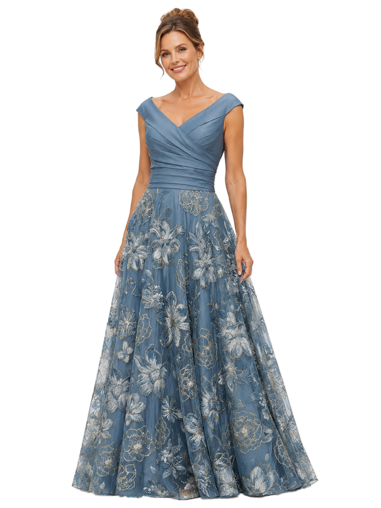 ChicSew Beautiful A-Line Tulle Ruched Floor-Length Mother Of The Bride Dresses