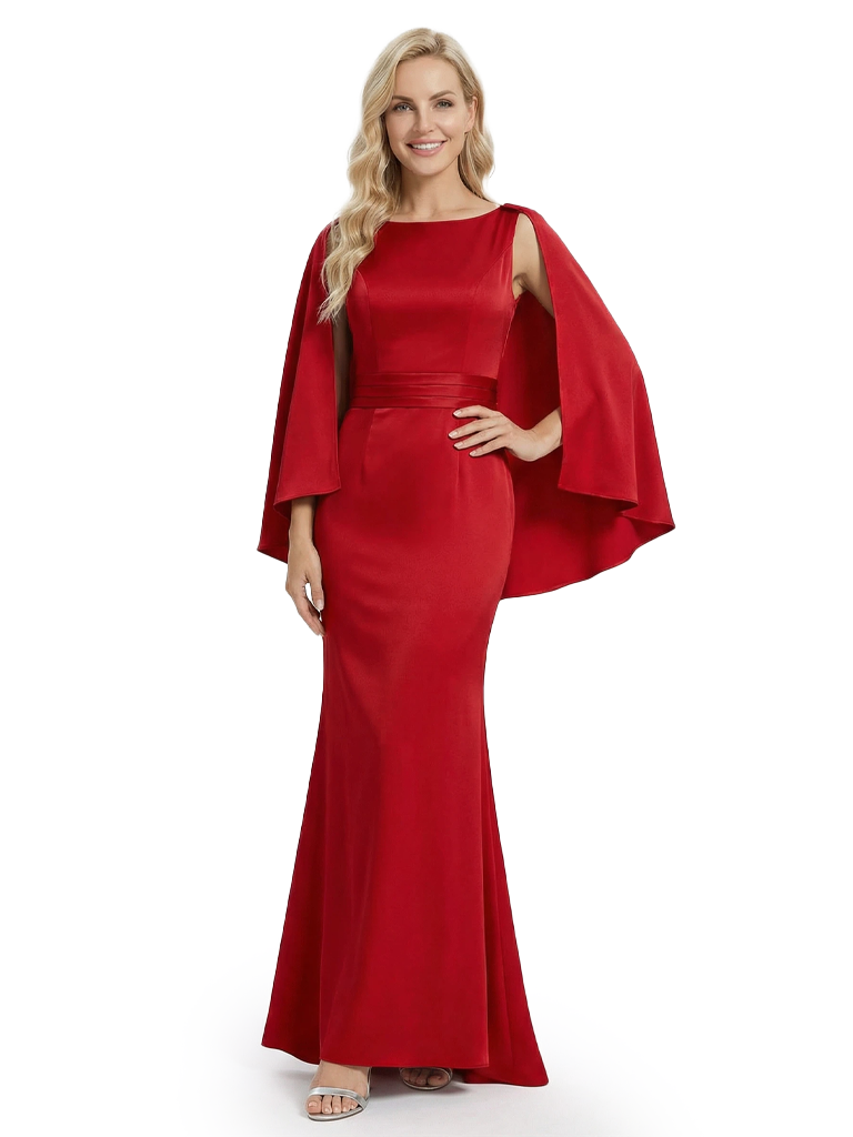 Chicsew Elegant Satin Jewel Mermaid Mother Of The Groom Gowns