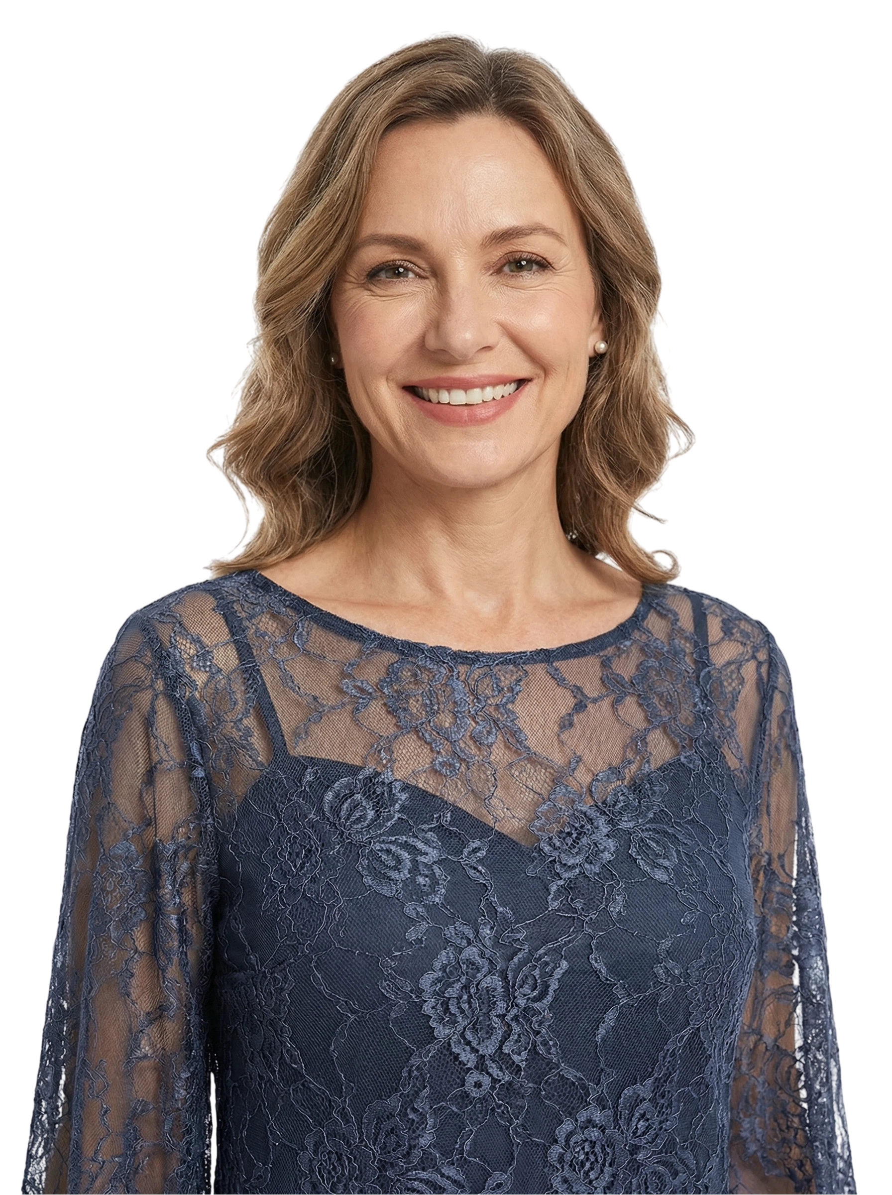 ChicSew Exquisite Lace Mother Of The Groom PantSuits Scoop Long Sleeves Modern Evening Set