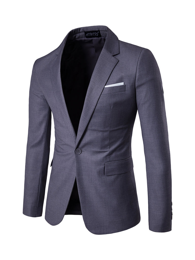 Grey Men's Casual single Piece Suit Notch Lapel Flat Tuxedos 1 piece CN521