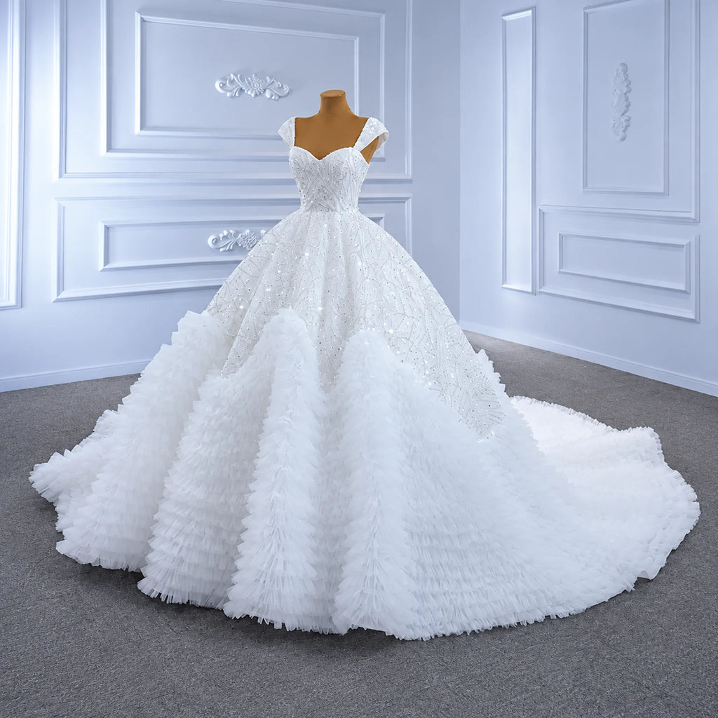 ChicSew Luxurious Sequined A-Line Ball Gown Wedding Dress