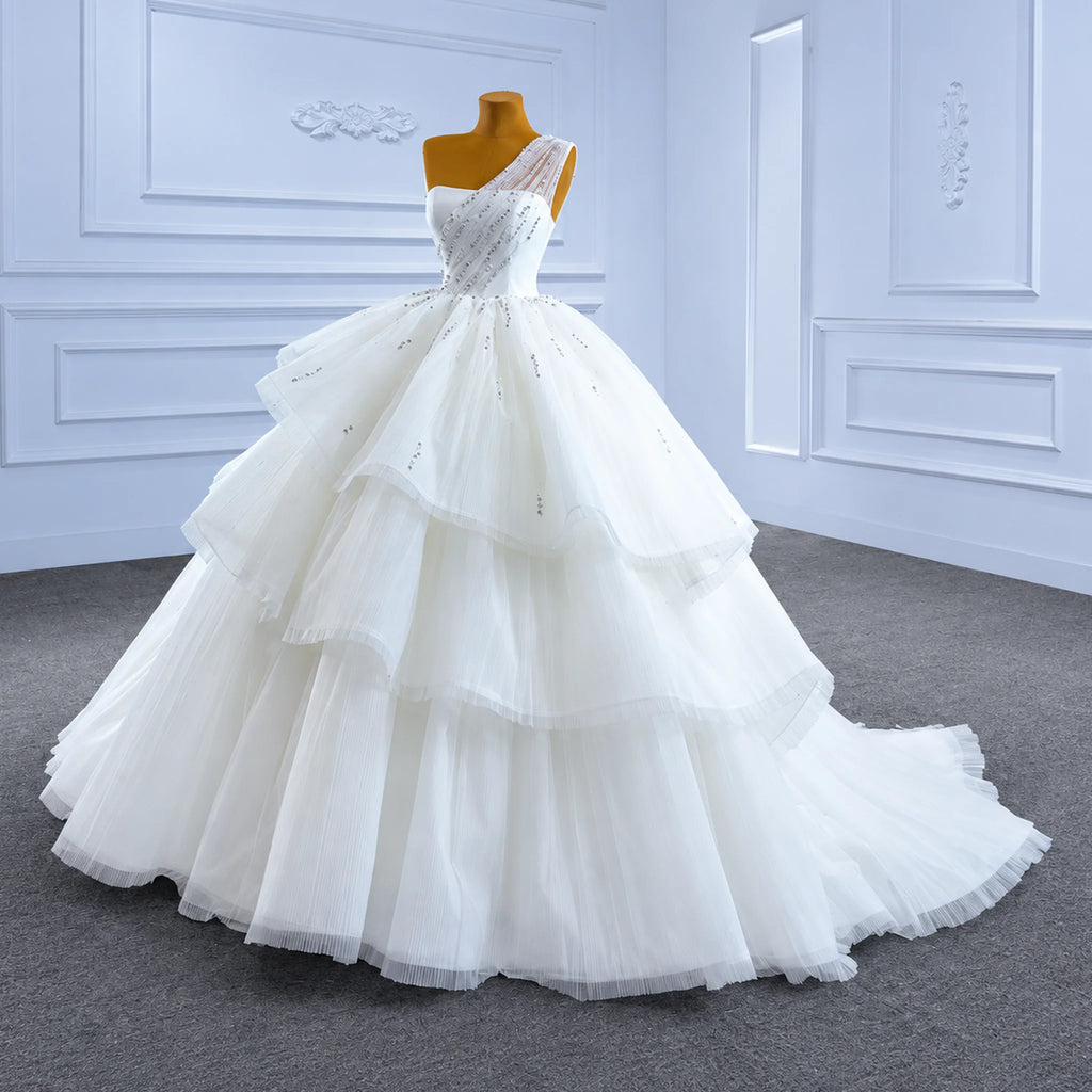 ChicSew Luxurious One Shoulder A-Line Ball Gown Wedding Dress