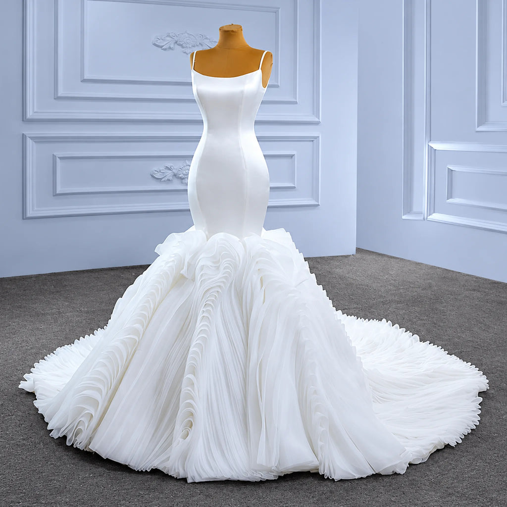 ChicSew Sparkly Spaghetti Straps Ball Gown Mermaid Wedding Dress