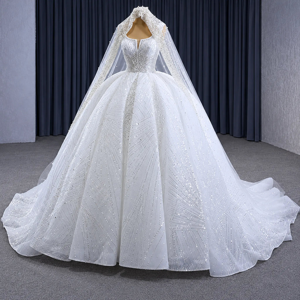ChicSew Luxurious Sequin Ball Gown A-Line Wedding Dress
