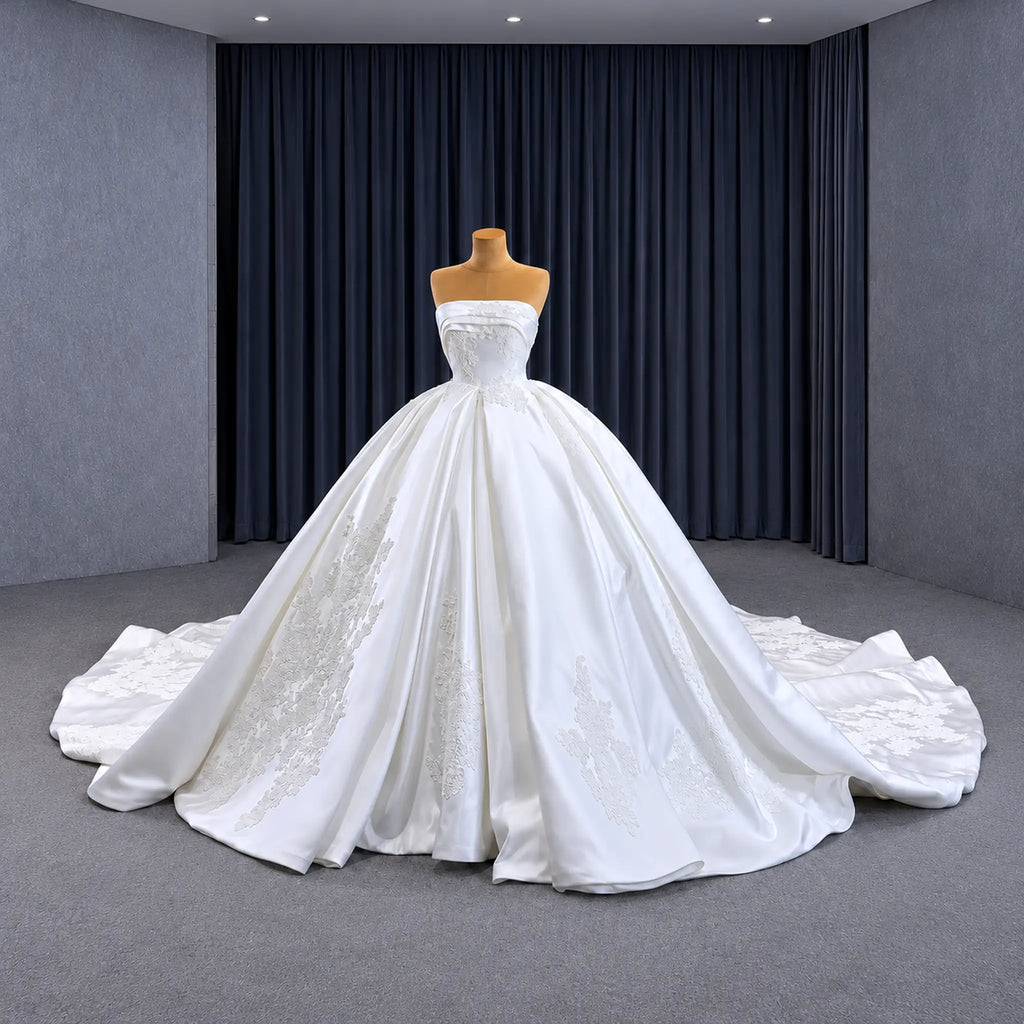 ChicSew Strapless A-Line Lace Appliques Wedding Dress