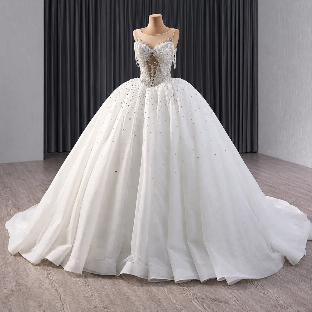 ChicSew Luxurious Beaded A-Line Wedding Dress
