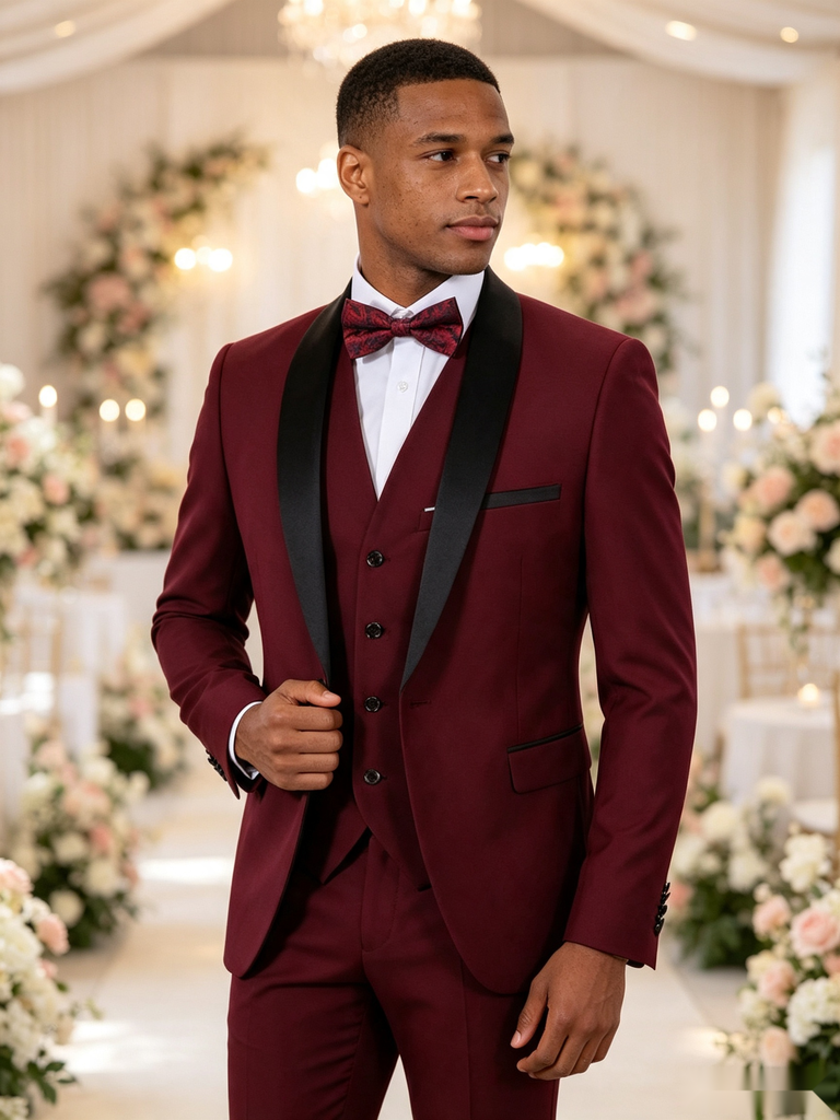 Color Blocking 1 Piece Men's Suit with Regular Fit and Sophisticated Peak Lapel