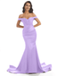 Sexy Mermaid Off Shoulder Floor-Length Soft Satin Bridesmaid Dresses Online In Stock