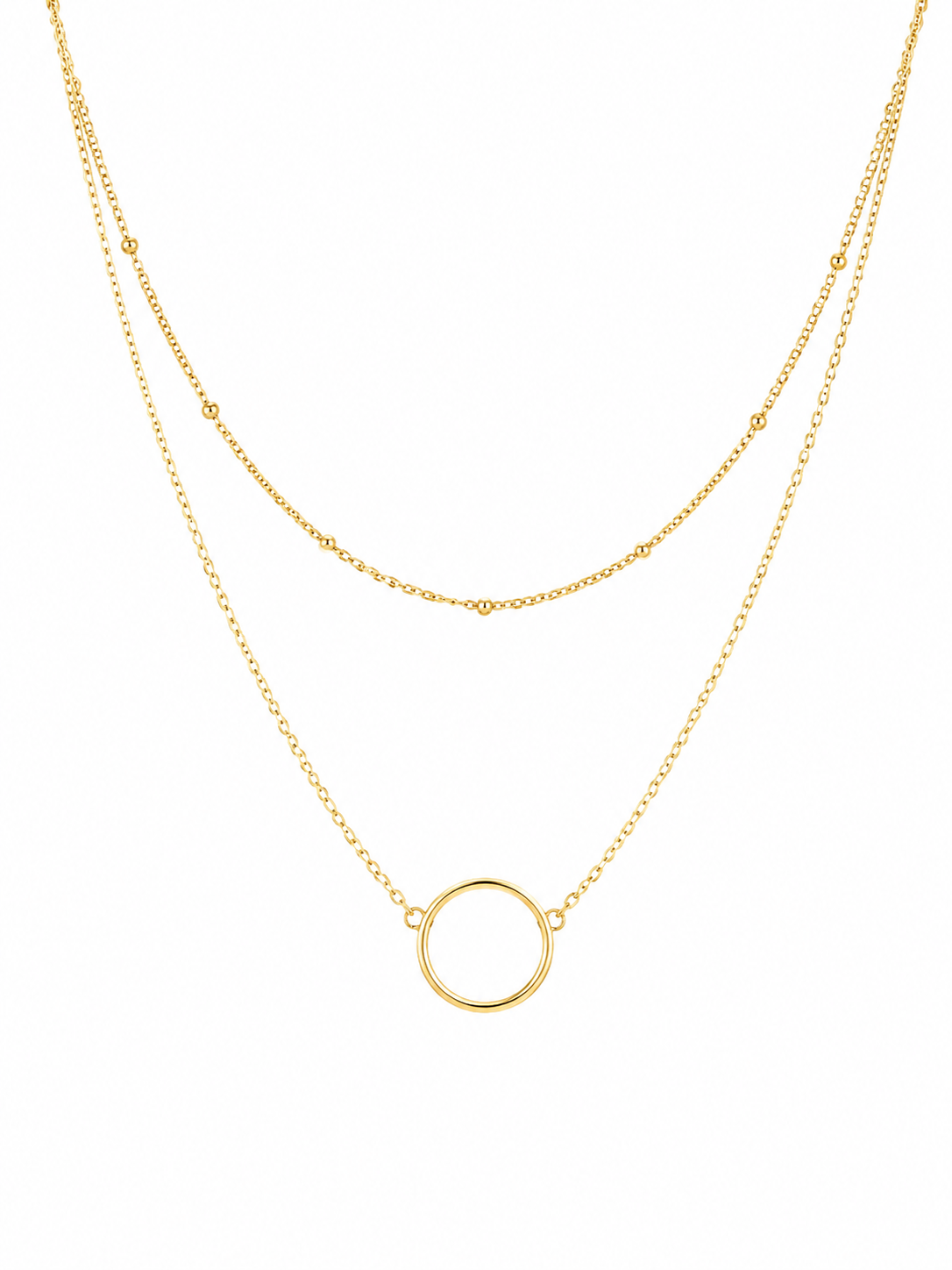 Layered Heart Necklace Pendant Handmade 18k Gold Plated Dainty Gold Choker Long Necklace