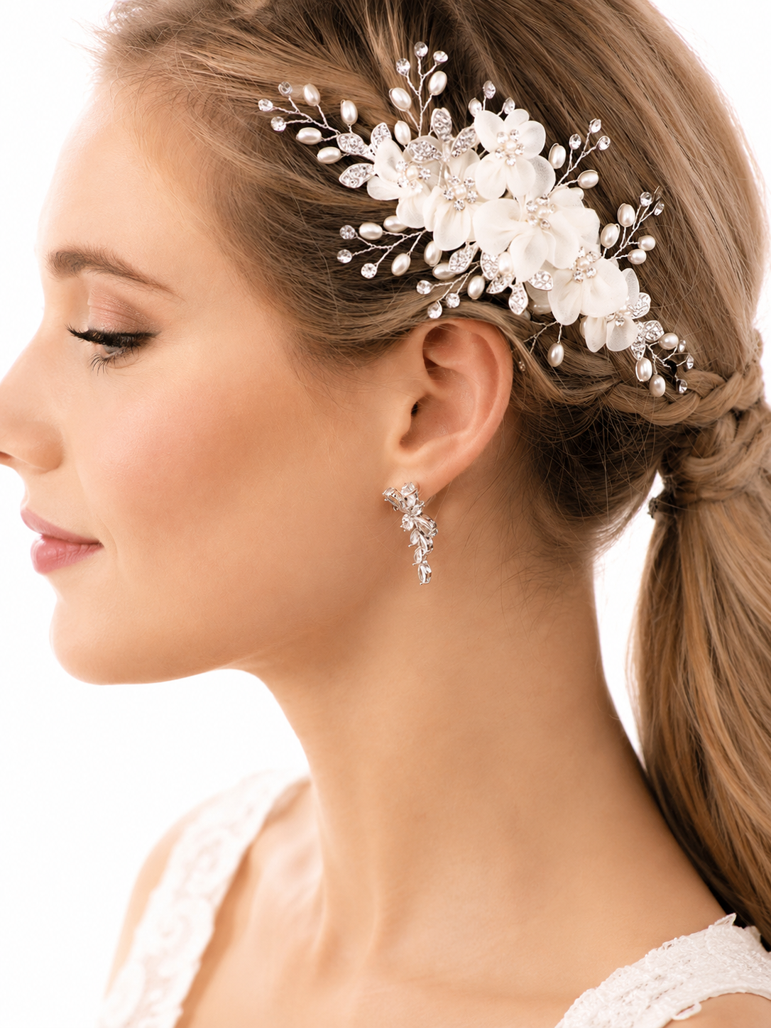 Ladies Elegant Alloy/Imitation Pearls/Voile Combs & Barrettes With Venetian Pearl