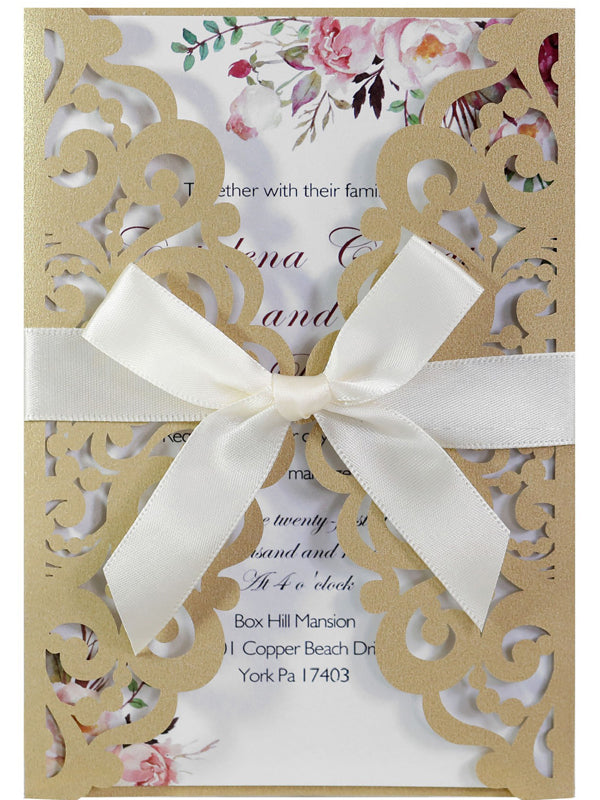Wedding Invitation Letter For The Groom And Bride, Hollow Out Invitation Card, HK-531