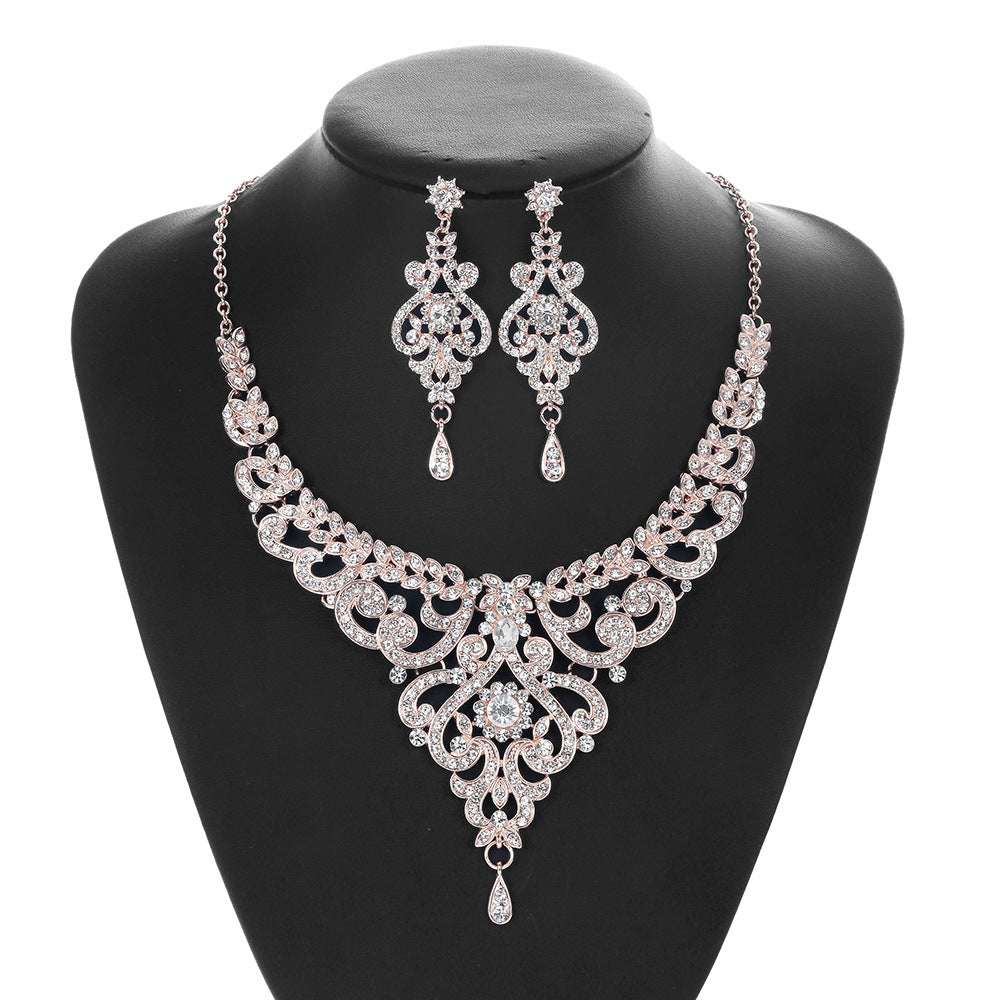 New Pearl Set NecklaceEarrings Two-piece Set for Women's Wedding Party CN35