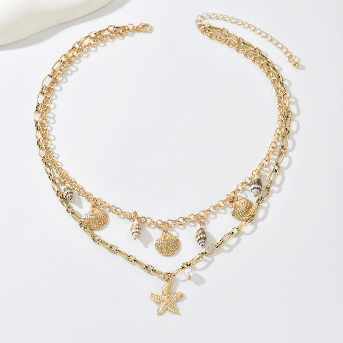 Bohemian Pearl & Shell Choker Necklace – Beachy Layering Piece