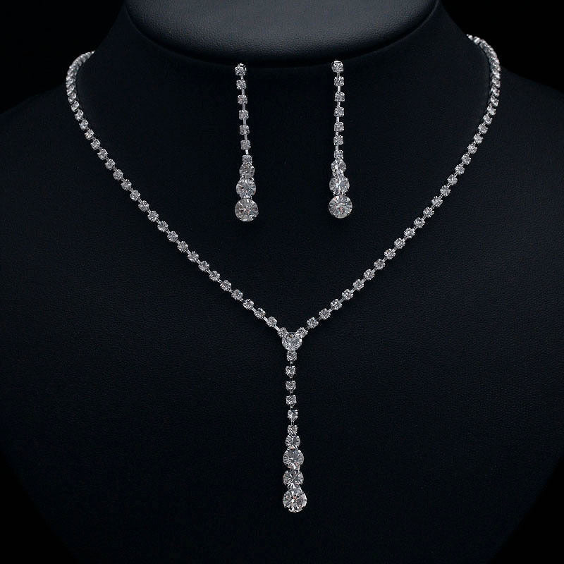Flash Diamond Tassel Necklace Luxury Dress Accessories Dinner Clavicle Necklace CN169