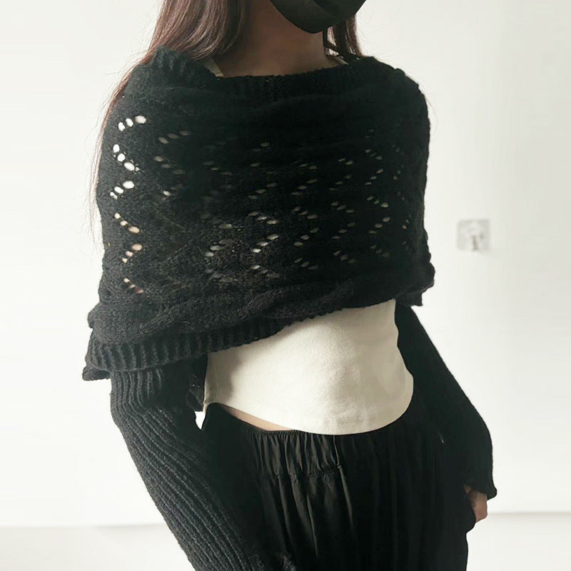 Winter Versatile Double-sided Cold-proof Thickened Warm Shawl Women's Scarf CN382