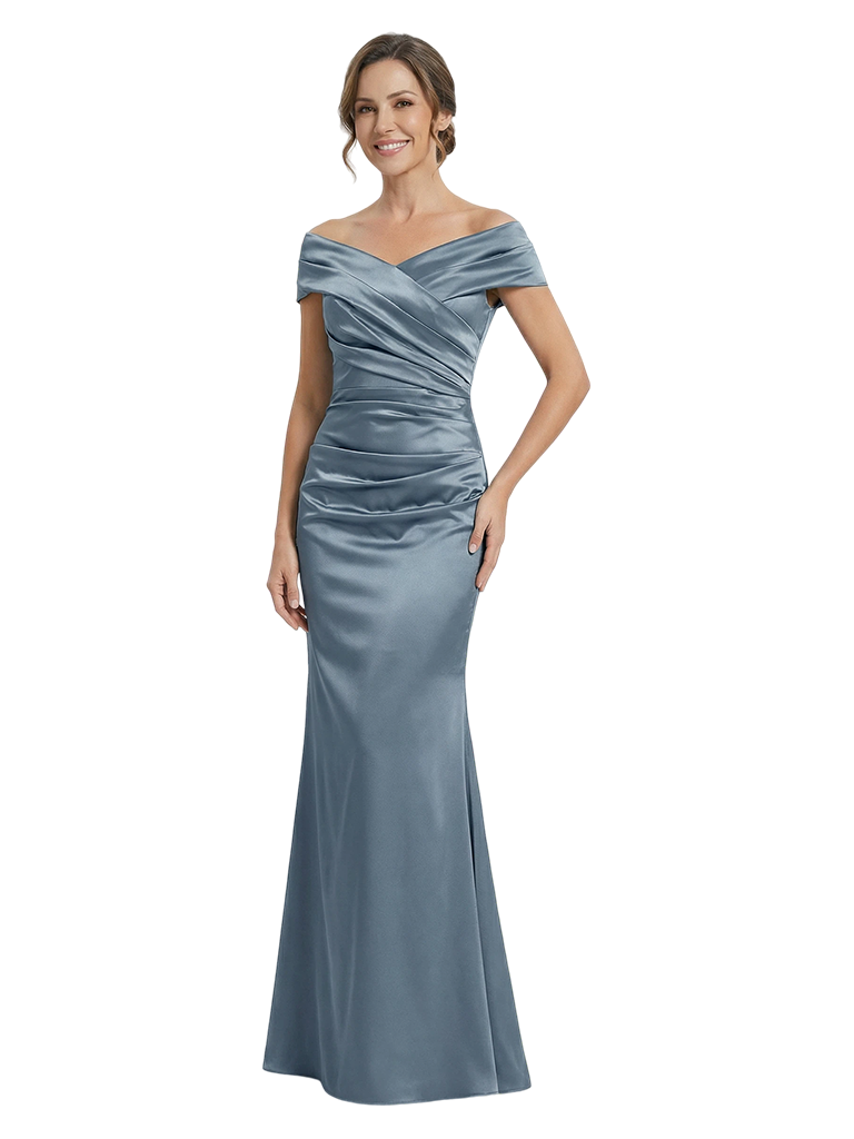 Elegant Off Shoulder Ruched Mermaid Mother Of The Bride Dresses