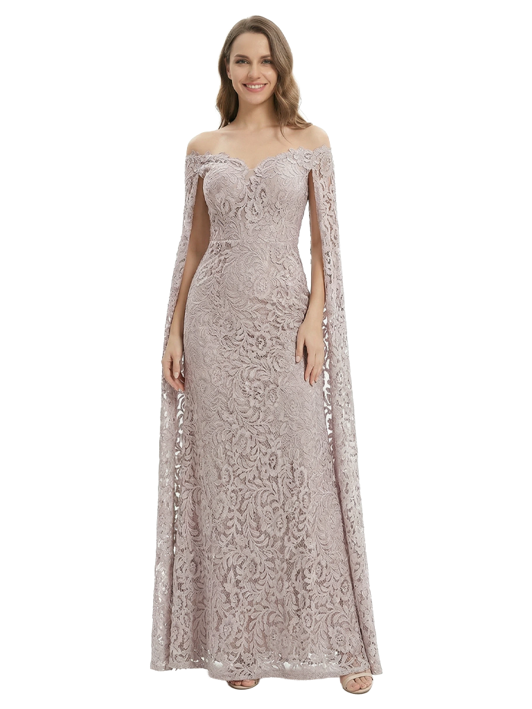Elegant Lace Long Sleeves Mother of the Groom Dresses Mermaid Evening Gown