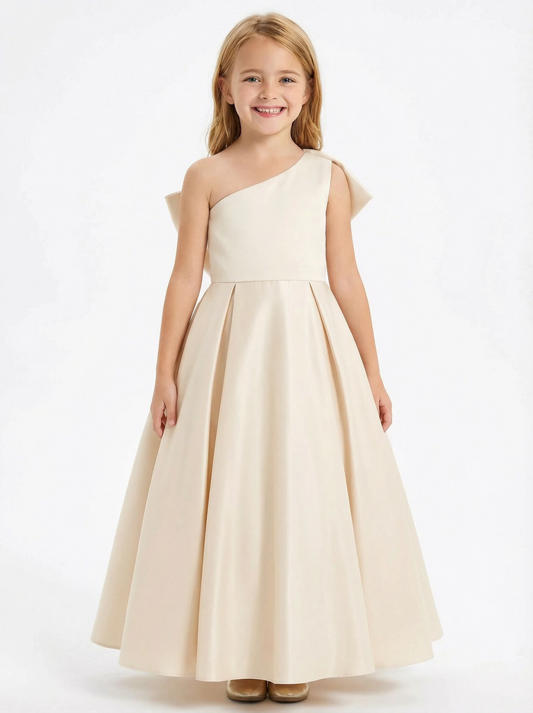 Wedding Flowers Girl Gowns One Shoulder Pageant Dress Flower Princess Dress
