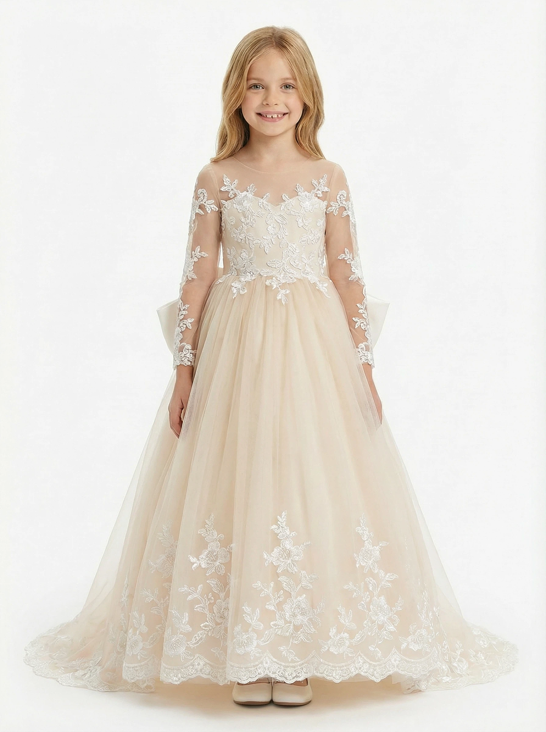 Cute Flowery Dress Wedding Flowers Girl Gowns Lace Pageant Dress Flower Princess Dress A-line