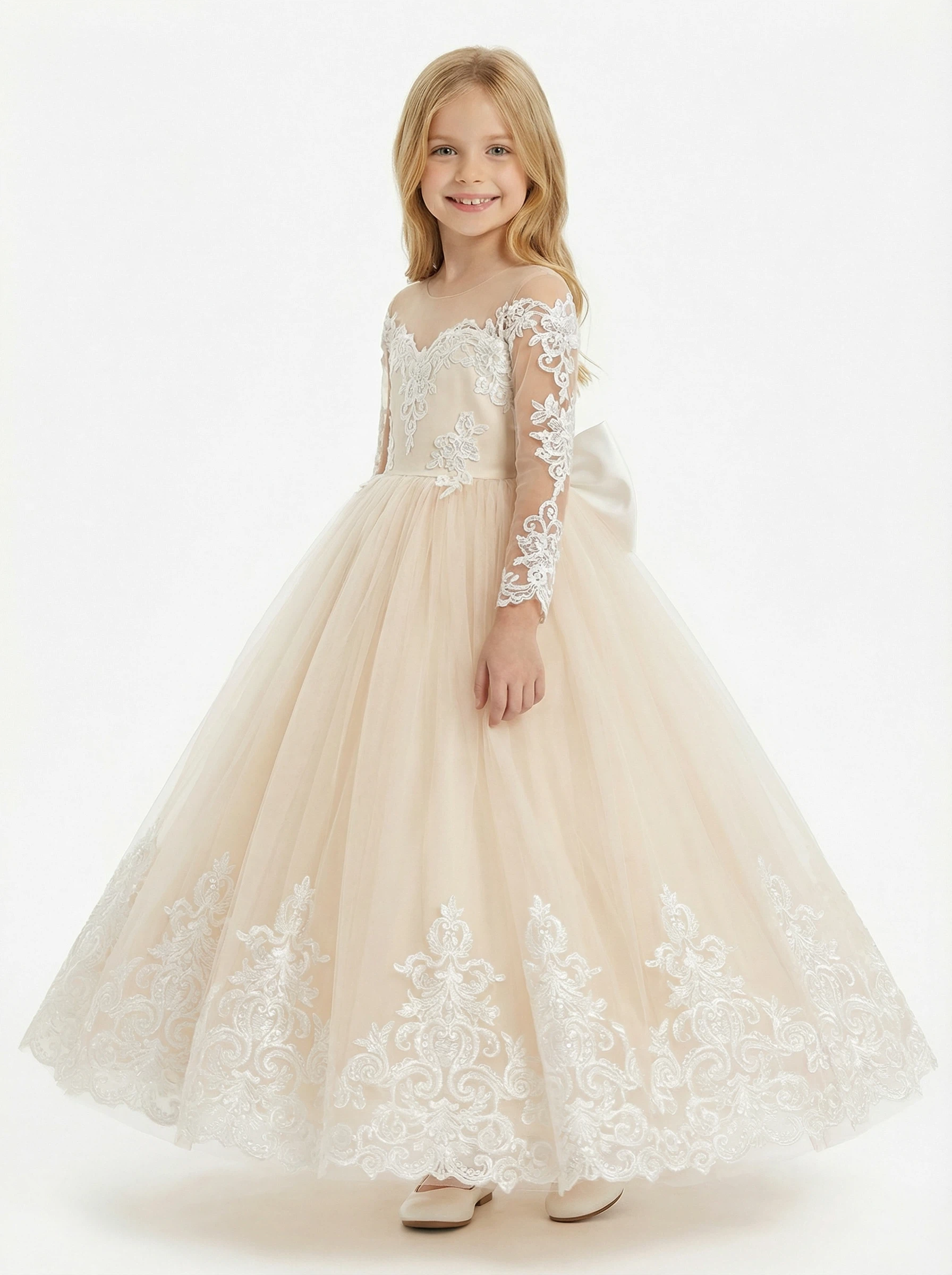 Cute Flowery Dress Wedding Flowers Girl Gowns Lace Pageant Dress Flower Princess Dress A-line