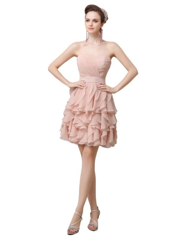 Polpular Sweetheart A-line Knee-Length Short Bridesmaid Dresses