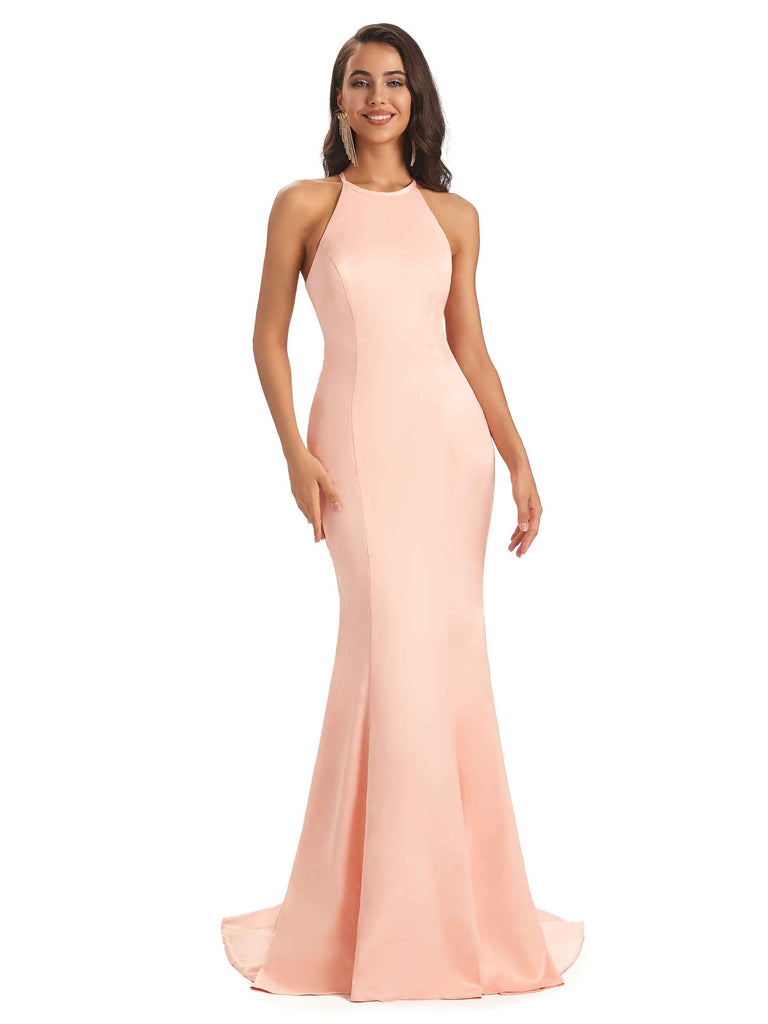 Sexy Soft Satin Bow Knot Unique Long Mermaid African Bridesmaid Dresses In Stock