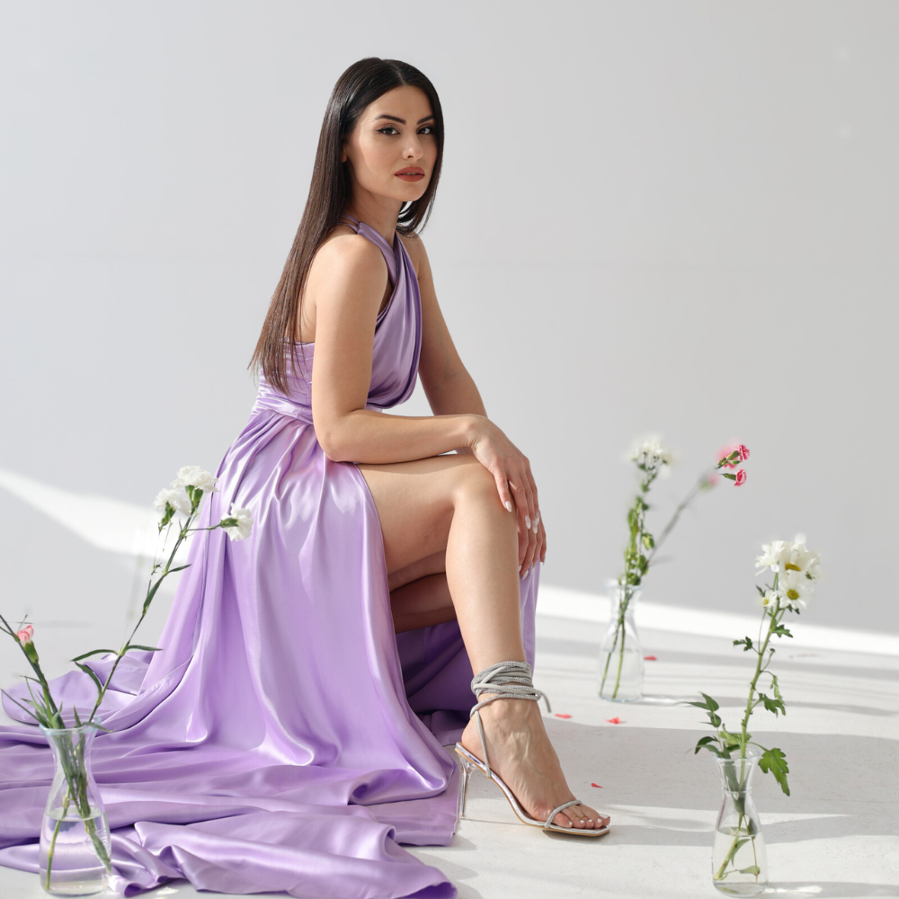 lavender floral bridesmaid dresses AW.Bridal A-line Sweetheart Neckline Sleeveless Spaghetti Straps Ruffles Split Wedding Guest Floral Dress Mist Floral Size 16 ensuring a seamless look Leely Women Princess Lavender Bridesmaid