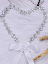 Elegant Sparkly Beaded Thin Brides Sash For Wedding,S440