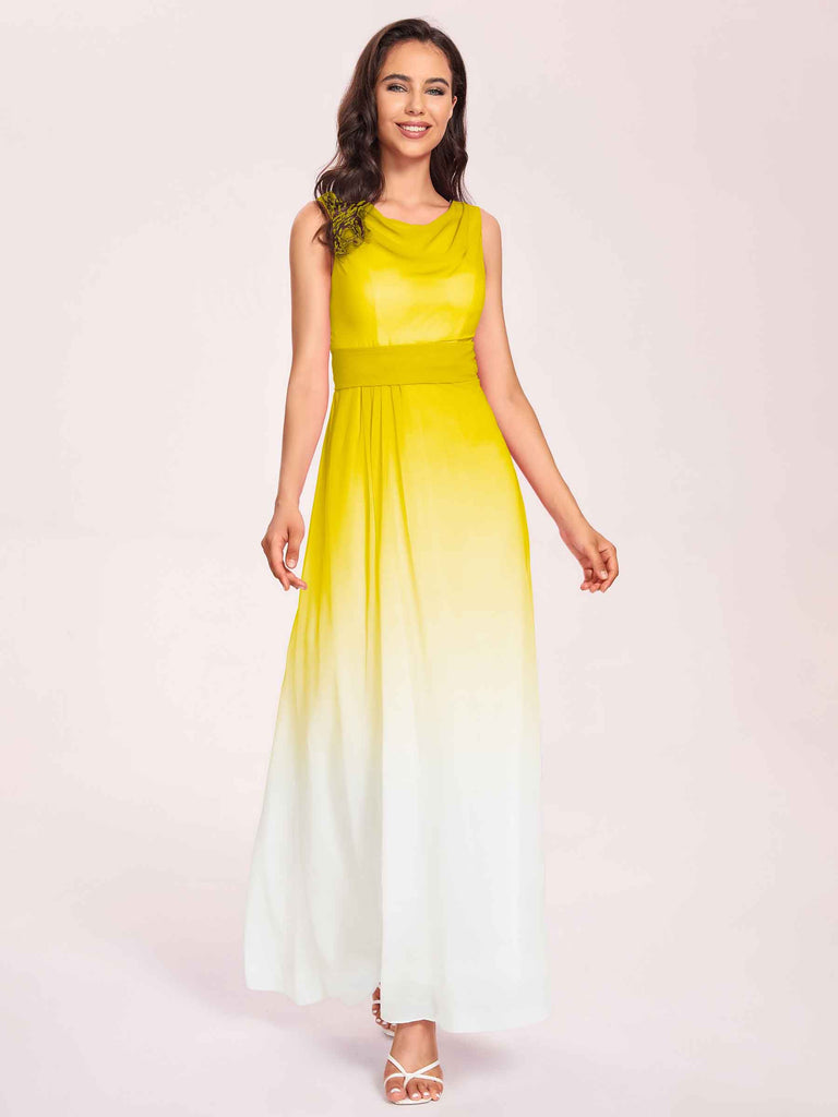yellow ombre bridesmaid dresses Sunflower Yellow Bridesmaid Dress Matte Satin Size XS