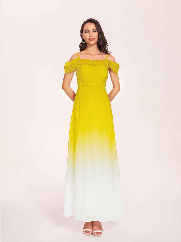 ChicSew Ombre Bridesmaid Dresses Online Elegant Cold Shoulder A-line Chiffon Long / Ombre Dresses Online, Yellow ChicSew Ombre Bridesmaid Dresses Online Elegant Cold Shoulder A-line Chiffon Long / Ombre Dresses Online, Yellow