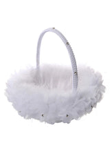 Creative Handmade Ostrich Feather Wedding Flower Basket, HL-5619