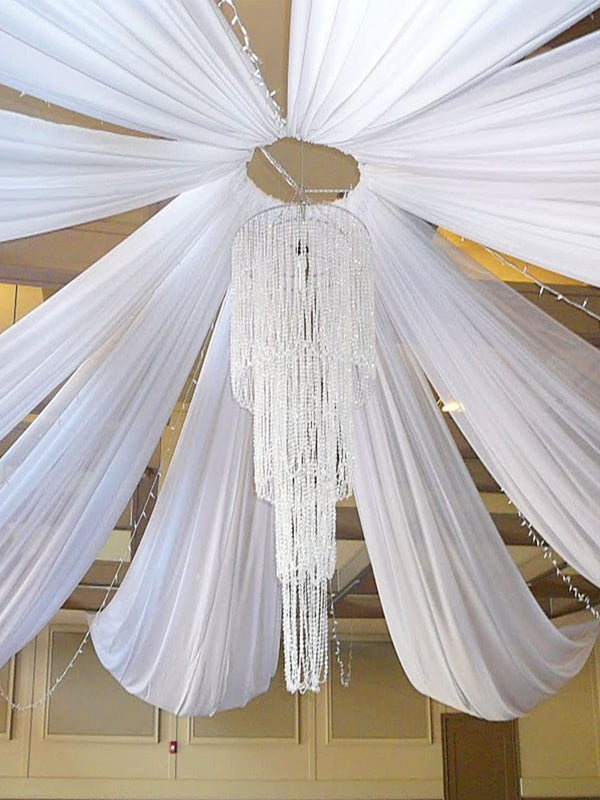 Indoor Wedding Ceremony Curtains Roof Decoration 100D Chiffon Wedding Ceiling Decoration,, HCP49