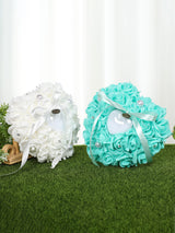 PE Foam Rose Flower Heart Shape Ring Pillow Wedding Ring Box, JZH-5799