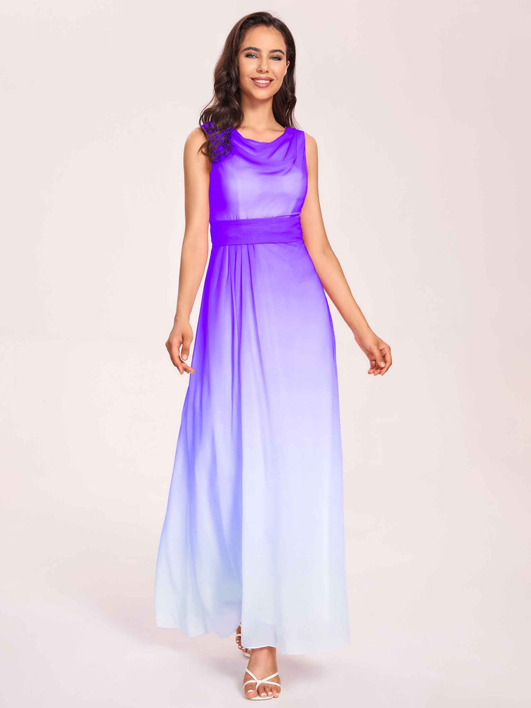 Elegant A-line Ombre Chiffon Maxi Long Bridesmaid Dresses - ChicSew Elegant A-line Ombre Chiffon Maxi Long Bridesmaid Dresses - ChicSew