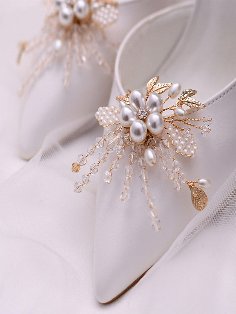 Bridal Tulle Bow Shoe Clips Ladies Gray Shoe Embellishment Metal Edge Shoe  Decor Detachable Shoe Buckle for High Heels DIY 2 Pcs - AliExpress