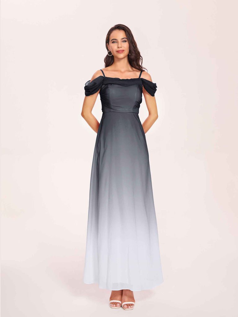 ChicSew Ombre Bridesmaid Dresses Online Elegant Cold Shoulder A-line Chiffon Long / Ombre Dresses Online, Black ChicSew Ombre Bridesmaid Dresses Online Elegant Cold Shoulder A-line Chiffon Long / Ombre Dresses Online, Black