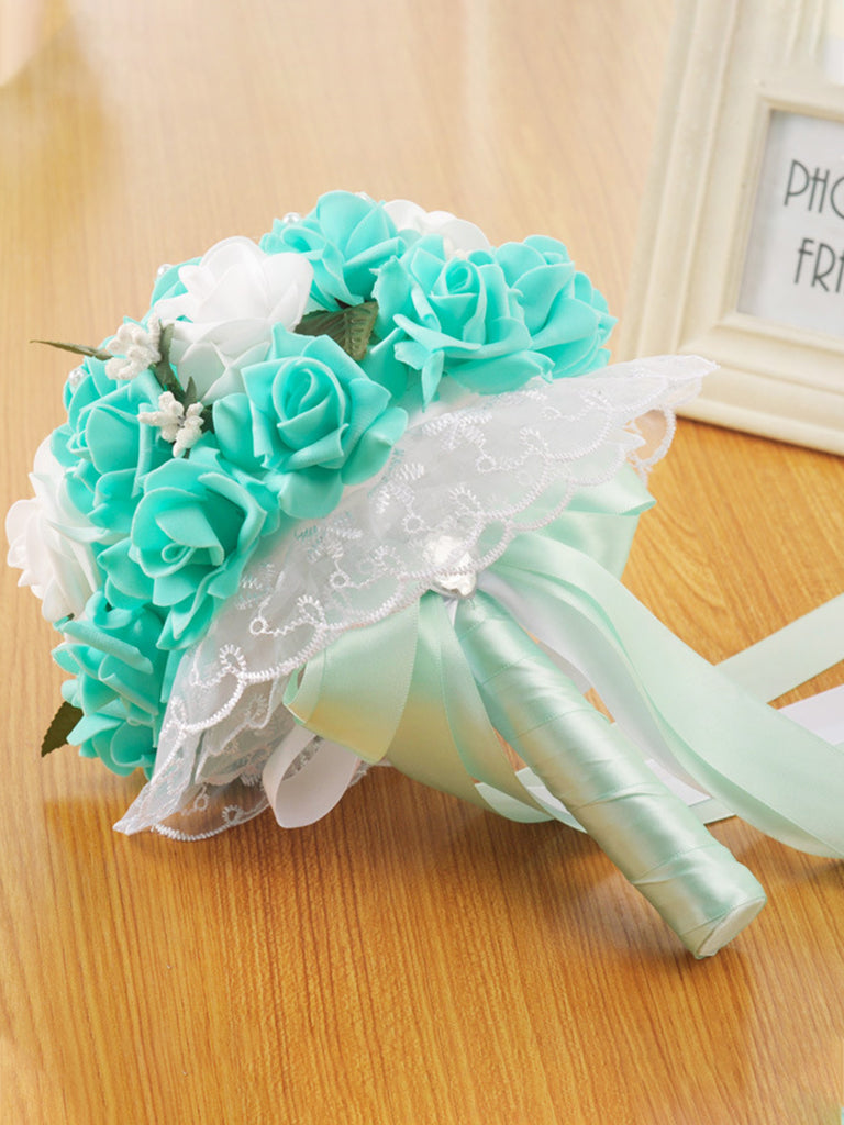 Wedding Flower For The Groom And Bride, Simulated Rose Wedding Bouquet, WF05