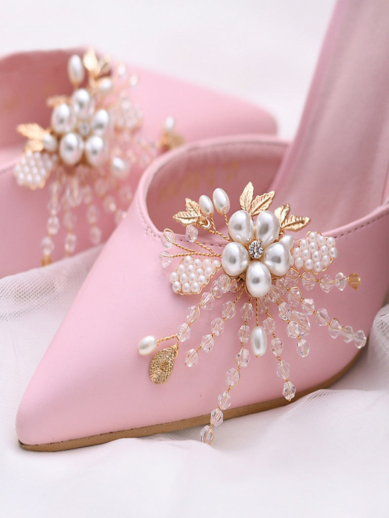  USHOBE 2pcs High Heels Decorative Buckle Pearl Shoe Charm Boot  Decorations Bridal Shoes Shoe Jewelry Clips Miss Wedding Shoes  Environmental Protection Zinc Alloy Rhinestones : Clothing, Shoes & Jewelry