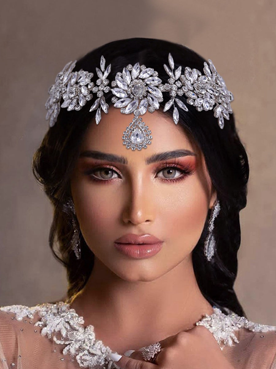 Sparkly Heavy Industry Creative 3D Rhinestone Flower Headband Wedding Dress Accessories, HP440