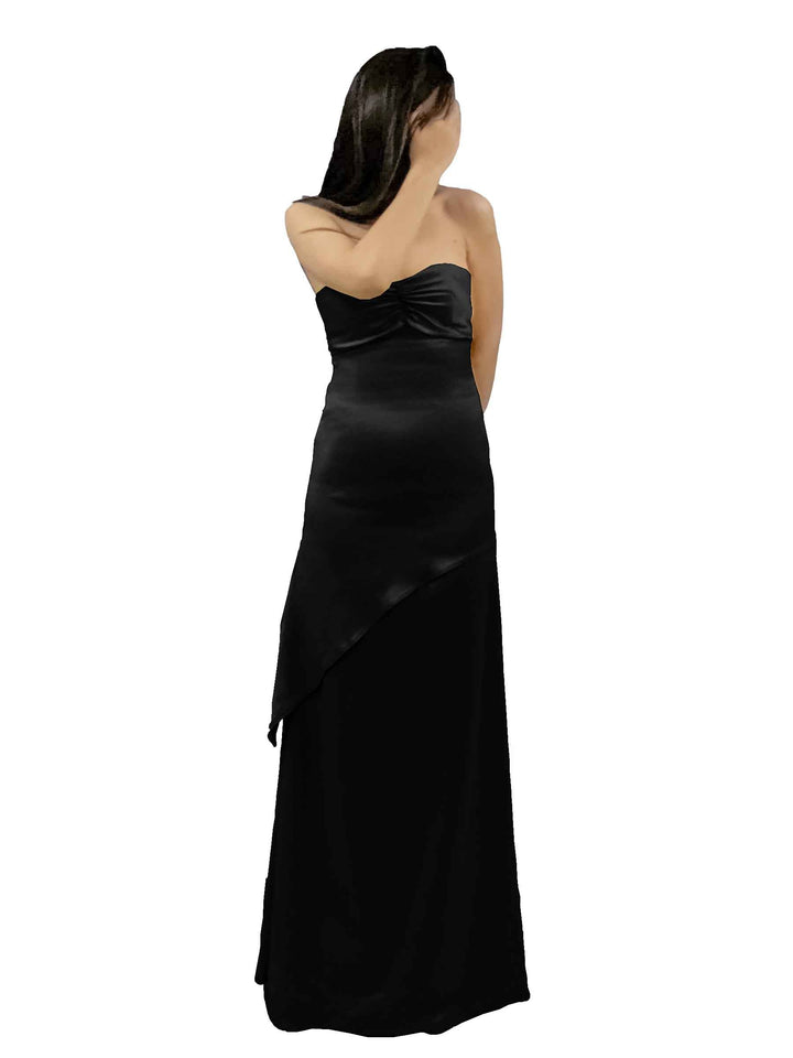 Black Sweetheart Mermaid Long Satin Bridesmaid Dresses
